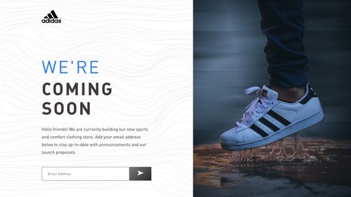 Adidas Coming Soon Landing Page - Canaan Collins | Freelance Web Developer